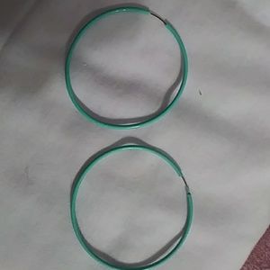 Teal Hoop earings